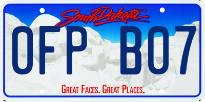 SD license plate 0FPB07