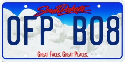 SD license plate 0FPB08