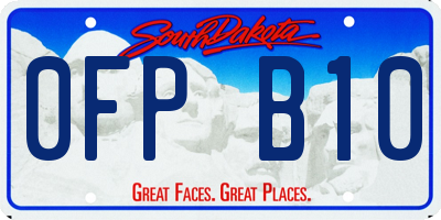 SD license plate 0FPB10