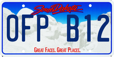 SD license plate 0FPB12