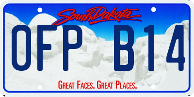 SD license plate 0FPB14