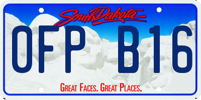 SD license plate 0FPB16