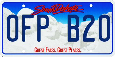 SD license plate 0FPB20