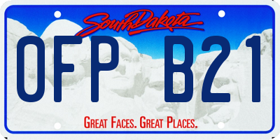 SD license plate 0FPB21