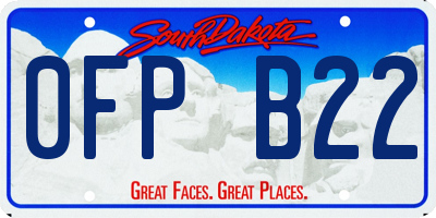 SD license plate 0FPB22