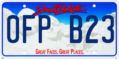 SD license plate 0FPB23