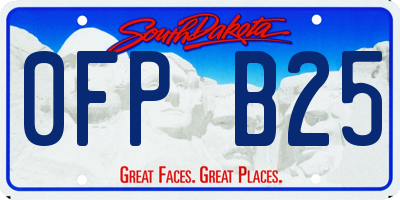 SD license plate 0FPB25