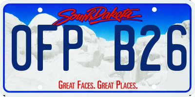SD license plate 0FPB26