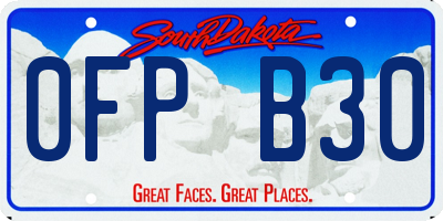 SD license plate 0FPB30