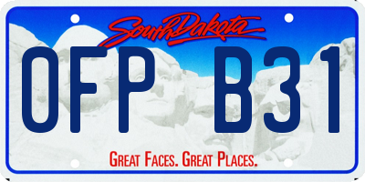 SD license plate 0FPB31