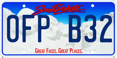 SD license plate 0FPB32