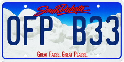 SD license plate 0FPB33