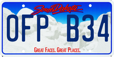SD license plate 0FPB34