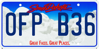 SD license plate 0FPB36