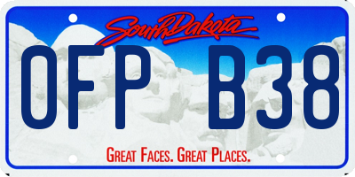SD license plate 0FPB38