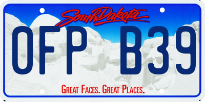 SD license plate 0FPB39