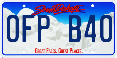 SD license plate 0FPB40