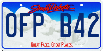 SD license plate 0FPB42