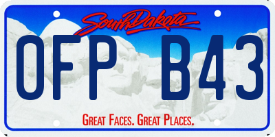SD license plate 0FPB43