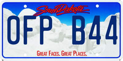 SD license plate 0FPB44