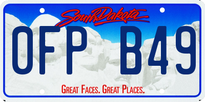 SD license plate 0FPB49
