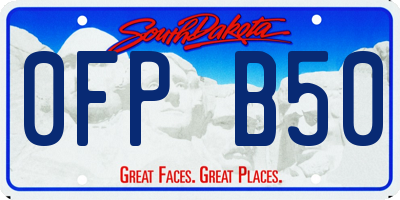 SD license plate 0FPB50