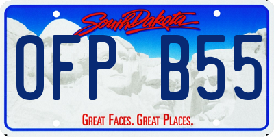 SD license plate 0FPB55
