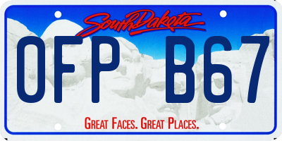 SD license plate 0FPB67