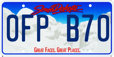 SD license plate 0FPB70