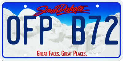 SD license plate 0FPB72