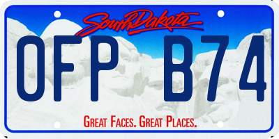 SD license plate 0FPB74