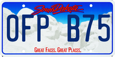 SD license plate 0FPB75