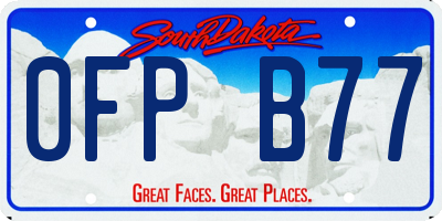 SD license plate 0FPB77