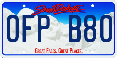 SD license plate 0FPB80