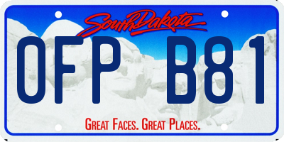 SD license plate 0FPB81