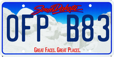 SD license plate 0FPB83