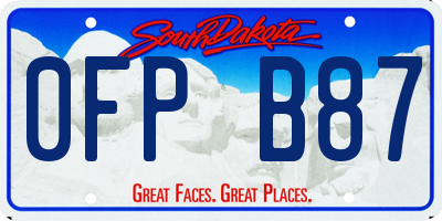 SD license plate 0FPB87