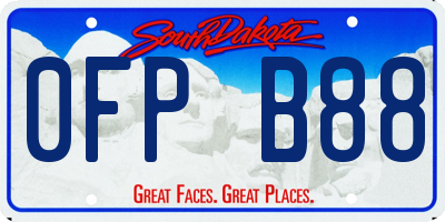 SD license plate 0FPB88