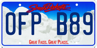 SD license plate 0FPB89