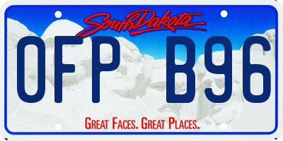 SD license plate 0FPB96