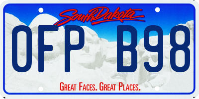 SD license plate 0FPB98