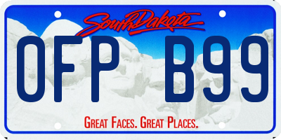 SD license plate 0FPB99
