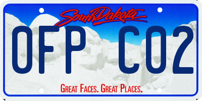 SD license plate 0FPC02