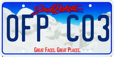 SD license plate 0FPC03