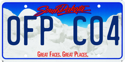 SD license plate 0FPC04