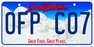 SD license plate 0FPC07