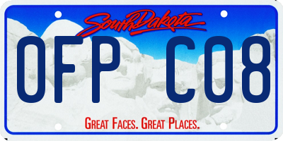 SD license plate 0FPC08