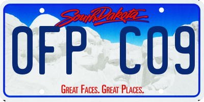 SD license plate 0FPC09