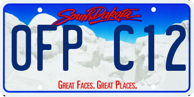 SD license plate 0FPC12