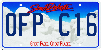 SD license plate 0FPC16
